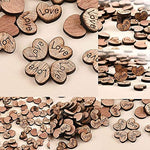 Doubyan 200 Pcs Rustic Wooden Love Heart Mr & Mrs Wedding Table Scatter Decoration Crafts Children'S DIY Manual Patch (Love)
