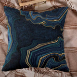 Abstract Blue Marble Throw Pillow 18"x18"