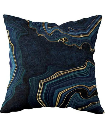 Abstract Blue Marble Throw Pillow 18"x18"