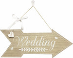 WANDIC Wedding Wooden Hanging, 1 Pieces Arrow Wooden Sign Arrow Wedding Sign for Wedding Decoration Table Home Door Wall Decor