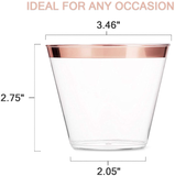 50 Rose Gold Cups 9 Oz Rose Gold Plastic Cups Fancy Disposable Wedding Cups 