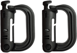 Grimloc Carabiner, 2-4 Pack, Very Robust, Black and Stable Plastic D-Ring for Tactical Backpacks Molle