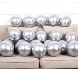 Silver Metallic Chrome Latex Balloons - 50 Pack 12 Inch round Helium Balloons for Birthday Wedding Graduation Baby Shower Party Decorations
