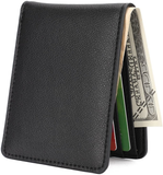 Mens Slim Front Pocket Wallet ID Window Card Case with RFID Blocking