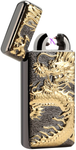 USB Rechargeable Windproof Flameless Electronic Plasma Pulse Double Arc Dragon Lighter 