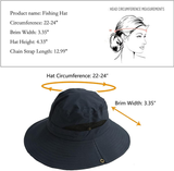 Sun Hats for Men/Women, Wide Brim Bucket Hat Waterproof Breathable Packable Boonie Hat for Fishing UPF 50 UV Protection