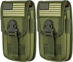 2 Pack Tactical Cell Phone Holster Pouch, Smartphone Pouches with US Flag Patch