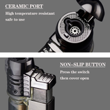 2 Pack Butane Lighter, Mini Torch Lighter with Key Ring, Adjustable Jet Flame Windproof Gas Lighter