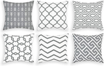 Throw Pillow Covers Set of 6 Modern Decorative 18"x18" Throw Pillow Cases Geometric Pillow Covers 