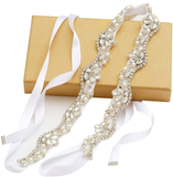Women's Crystal Bridal Belt Rhinestone Pearls Sashes Wedding Belts