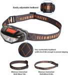 LED Headlamp Flashlight with Carrying Case, Waterproof Head Lamp