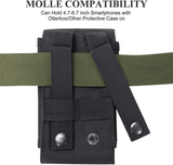 Universal Tactical MOLLE Holster Army Mobile Phone Belt Pouch EDC Security Pack Carry Accessory Kit Waist Bag Case Compatible Iphone 13 Pro X XS Max XR 7 8 6/6S plus Samsung Galaxy S10 S9 S8 Plus