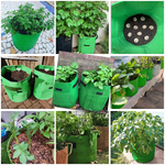5 Pack 7 Gallon Grow Bags, Potato Planter Bags with Handles and Flap Window, Thickened Nonwoven Fabric Pots, Gardening Bags for Vegetables