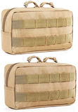 2 Pack Molle Gear Pouches,Tactical Military Back Pouch,Molle Attachments Waterproof Small Utility Pouch