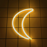 Moon Neon Signs Lights for Wall Decor, Usb/Battery LED Night Light for Bedroom, Decorative Neon Sign Light