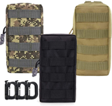 2 Pack Molle Pouches Multi-Purpose Compact Tactical Compact Water-Resistant EDC Pouch with D-Ring Hook