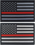 2 Pack American Thin Blue Line Flag Patch USA Police Flags Tactical Patch 