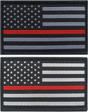 2 Pack American Thin Blue Line Flag Patch USA Police Flags Tactical Patch 