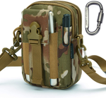 Tactical Molle Pouch Multipurpose EDC Crossbody Bag Waistpack, Compact Gadget Pouch with Cell Phone Holster Holder
