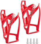 2 Pack Red Bike Water Bottle Cage, Lightweight Strong Universal Bike Cup Holder