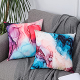 Marble Throw Pillow Covers Set of 4 Abstract Marble Texture Decorative Pillow Case Blue Pink Cushion Covers 18X18 Inch 