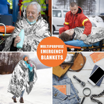 Emergency Mylar Thermal Blankets -Space Blanket Survival Kit Camping Blanket (4-Pack). Perfect for Outdoors, Hiking, Survival, Bug Out Bag ，Marathons or First Aid 1