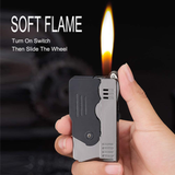 Morisk Torch Lighter Switchable Soft / Jet Flame Cigarette Cigar & Pipe Lighter Butane Refillable with Lockable Function for Tobacco, Cool Foldable Lighters Unique Gift for Men(Butane Not Included)