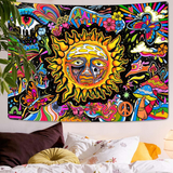 Trippy Tapestry Sublime Sun Tapestry Hippie Mushroom Tapestry Colorful Wall Tapestry for Bedroom Aesthetic Cute Tapestries Wall Hanging 