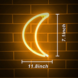Moon Neon Signs Lights for Wall Decor, Usb/Battery LED Night Light for Bedroom, Decorative Neon Sign Light