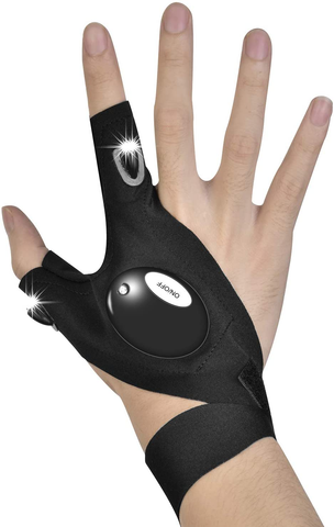 LED Flashlight Gloves, Right-Hand