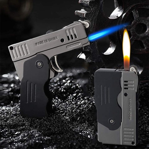 Morisk Torch Lighter Switchable Soft / Jet Flame Cigarette Cigar & Pipe Lighter Butane Refillable with Lockable Function for Tobacco, Cool Foldable Lighters Unique Gift for Men(Butane Not Included)