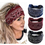 Aceorna Boho Bandeau Headbands Wide Knot Hair Scarf Floral Printed Hair Band Elastic Turban Thick Head Wrap Stretch Fabric Cotton Head Bands Thick Fashion Hair Accessories for Women (Exquisite)