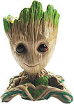  Baby Groot Pen Pot Tree Man Pens Holder or Flower Pot with Drainage Hole Perfect for a Tiny Succulents Plants 6" (Grayish Brown)