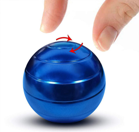 Optical Illusion Kinetic Fidget Spinner Ball Blue