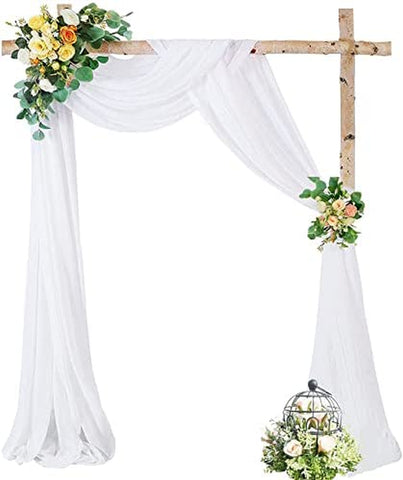Wedding Arch Draping Fabric, 1 Panel 28" X 19Ft Emerald Green Wedding Arch Drapes Sheer Backdrop Curtain for Wedding Ceremony Party Ceiling Decor