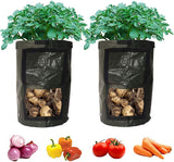 2-Pack 7 or 10 Gallon Black Garden Potato Grow Bags