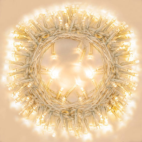 Battery Operated String Lights, 42.6Ft 120 LED Battery Powered Fairy Lights with Timer and 8 Modes, IP 65 Waterproof Twinkle Lights for Indoor Outdoor Christmas Tree Wedding Party Bedroom(Warm White)