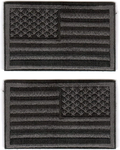 WZT Bundle 2 Regular and Reverse American Flag Embroidered Patches