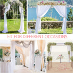 PARTISKY Wedding Arch Draping Fabric, 1 Panel 28" X 19Ft White Drapes Sheer Backdrop Curtain for Wedding Ceremony Party Ceiling Decor