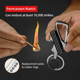 YUSUD 2 Pack Permanent Match Infinity Lighter with Multitool Keychain Bottle Opener, Reusable Waterproof Match Strike Anywhere, Forever Flint Fire Starter for Outdoor Survival, for Men