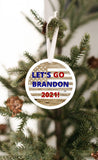 LET'S GO BRANDON 2021! WOOD FLAG CHRISTMAS TREE ORNAMENT