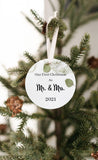 First Christmas As Mr.&Mrs. Round Wedding Ornament