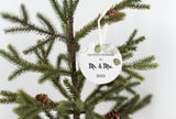 First Christmas As Mr.&Mrs. Round Wedding Ornament