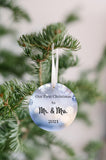 First Christmas As Mr.&Mrs. Round Christmas Ornament